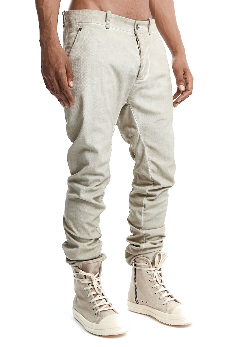 STRETCH SLIM CURVED LEG TROUSERS