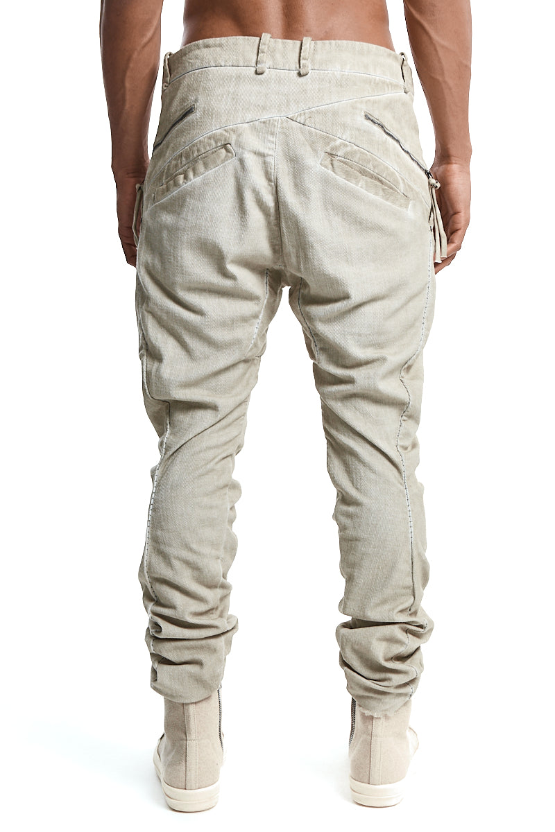 STRETCH SLIM CURVED LEG TROUSERS