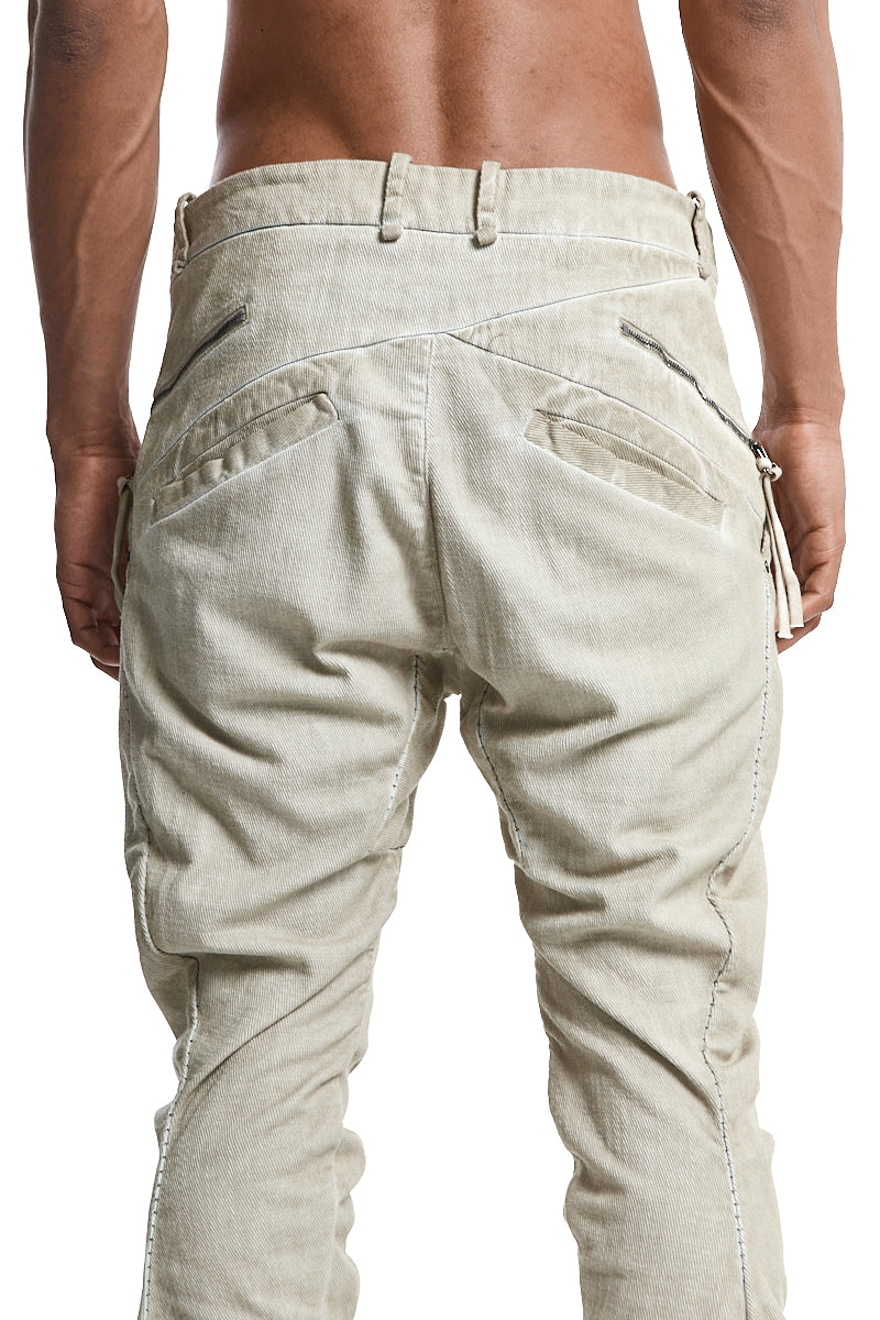 STRETCH SLIM CURVED LEG TROUSERS
