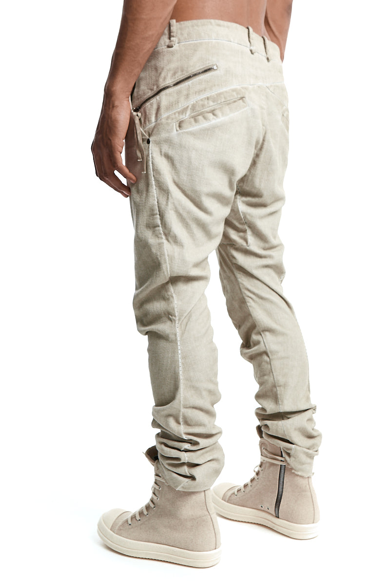 STRETCH SLIM CURVED LEG TROUSERS