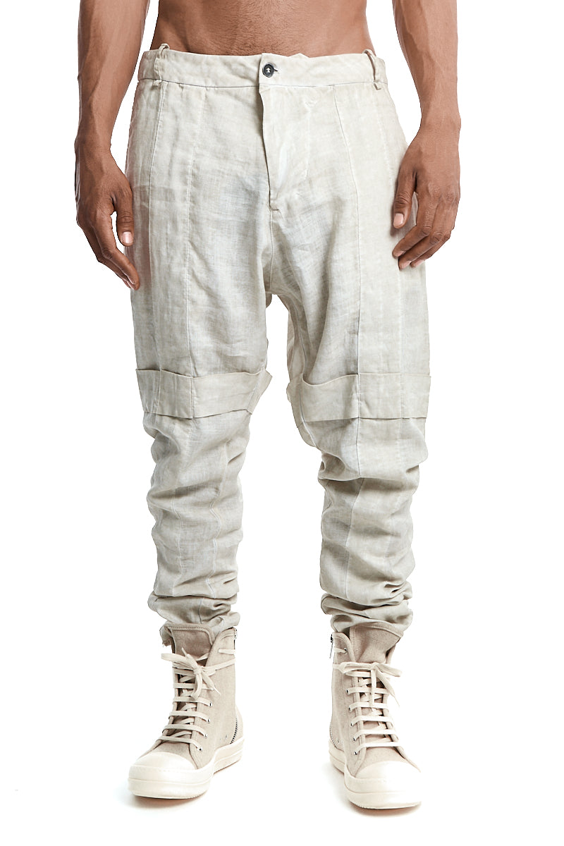 CEMENT BAGGY PLEATED TROUSERS