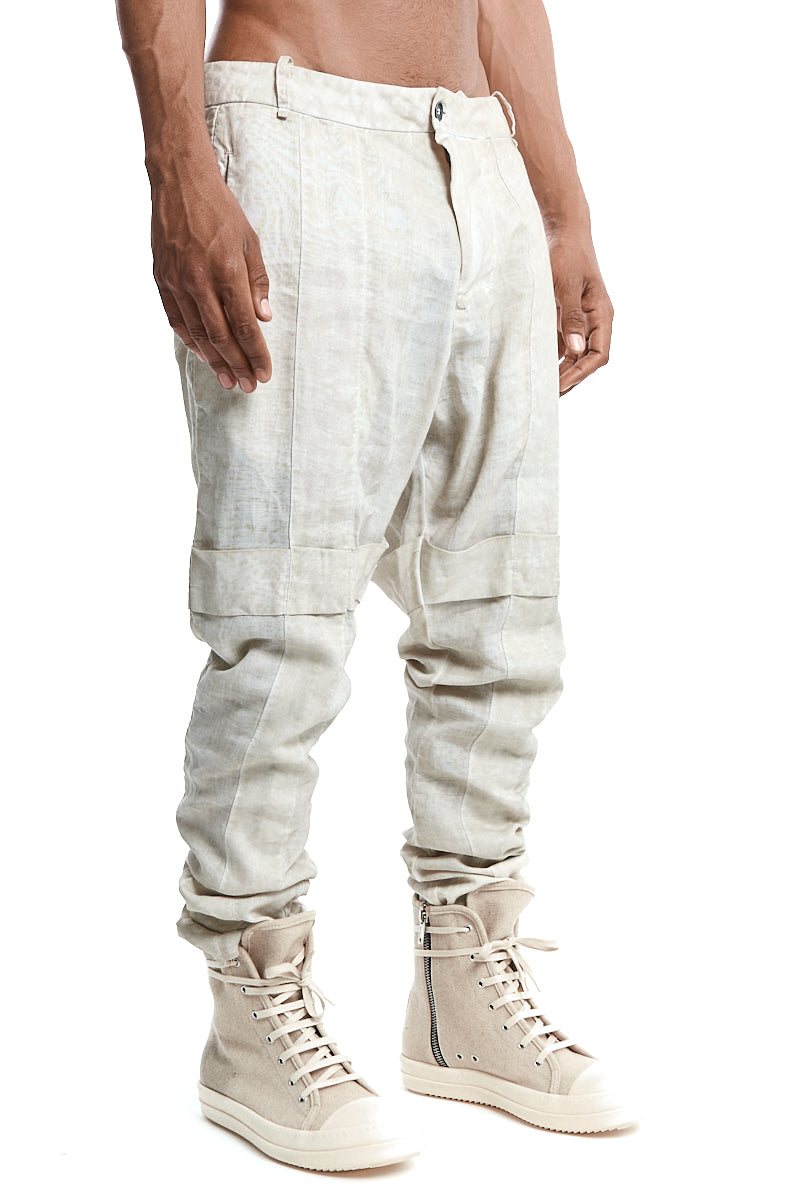 CEMENT BAGGY PLEATED TROUSERS