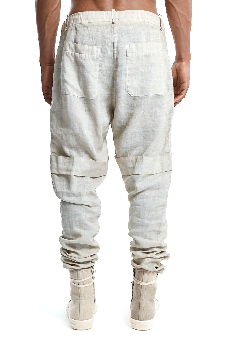 CEMENT BAGGY PLEATED TROUSERS