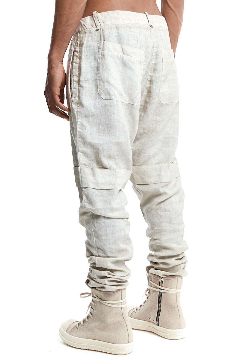 CEMENT BAGGY PLEATED TROUSERS