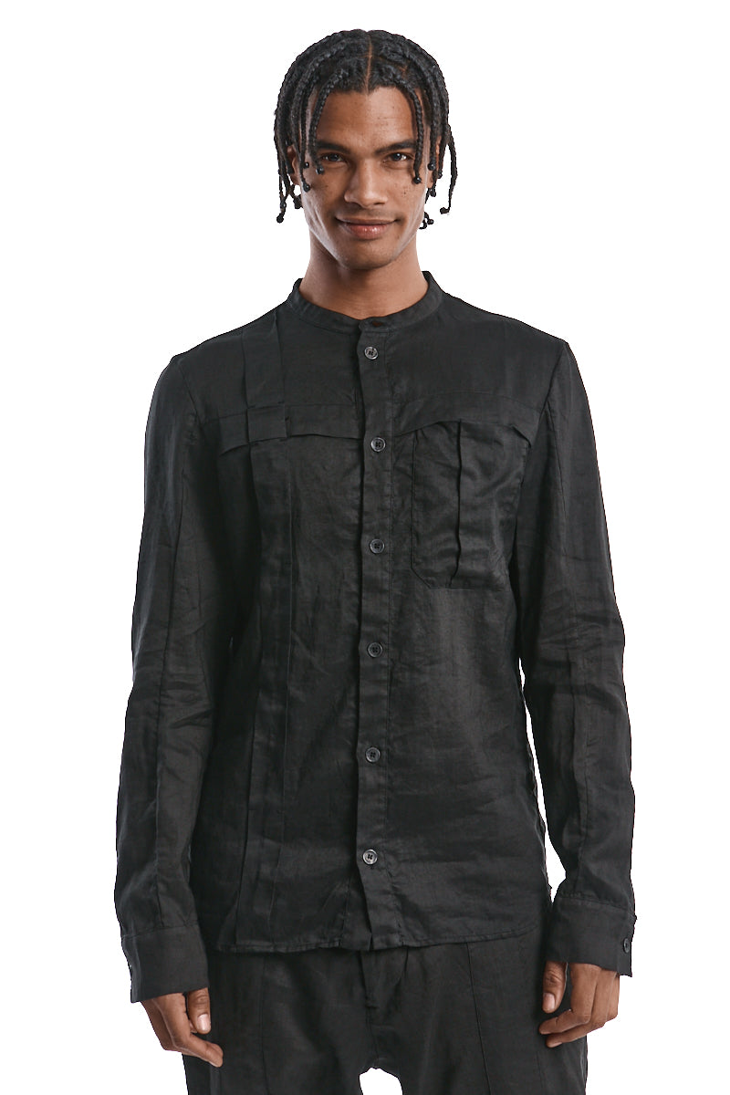 BLACK PLEATED SHIRT