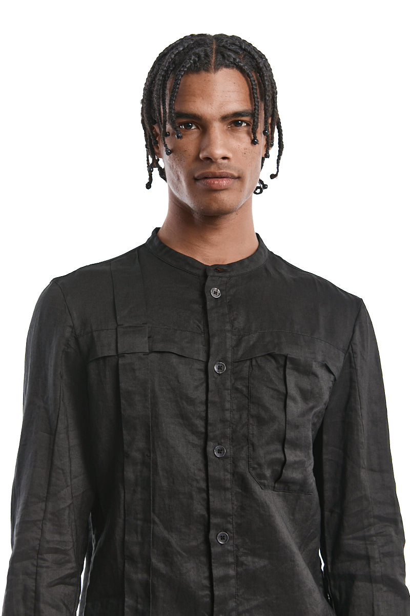 BLACK PLEATED SHIRT