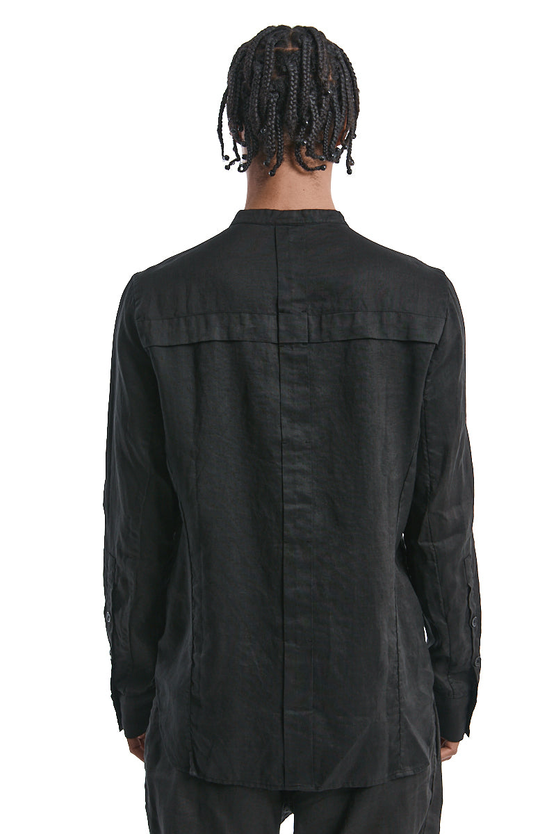 BLACK PLEATED SHIRT