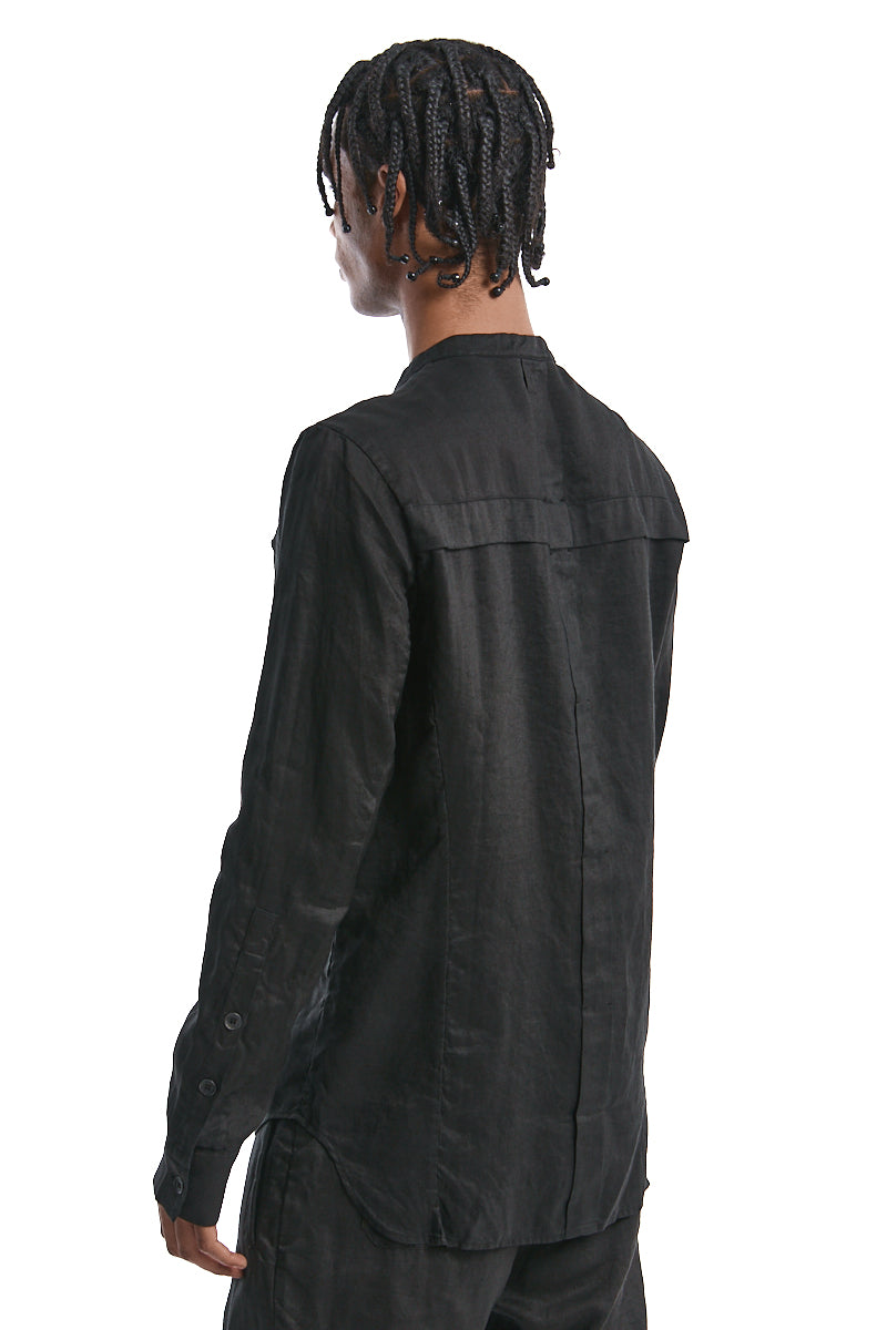 BLACK PLEATED SHIRT