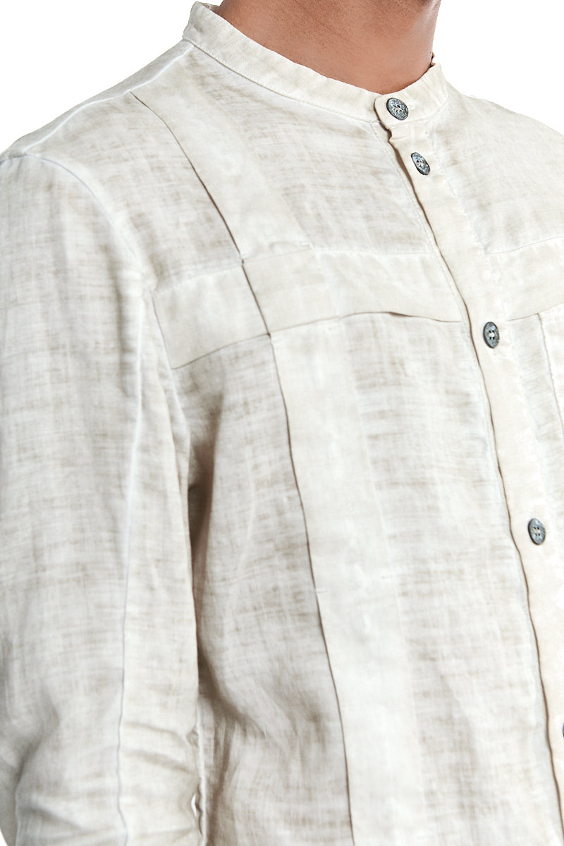 CEMENT PLEATED SHIRT