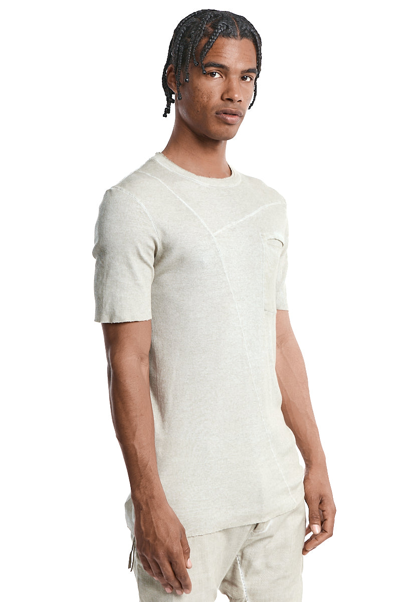 CEMENT DIAGONAL POCKET RIB TEE