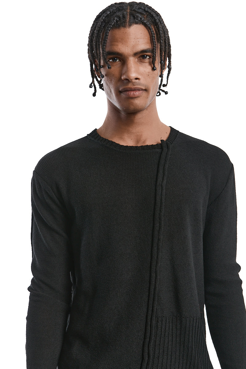 BLACK KNITTED EXTERNAL SEAM TOP