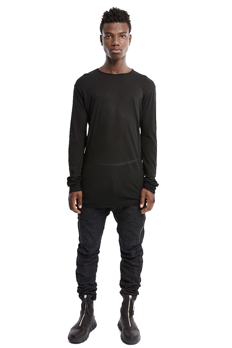 BLACK LIGHTWEIGHT LONG SLEEVES TOP