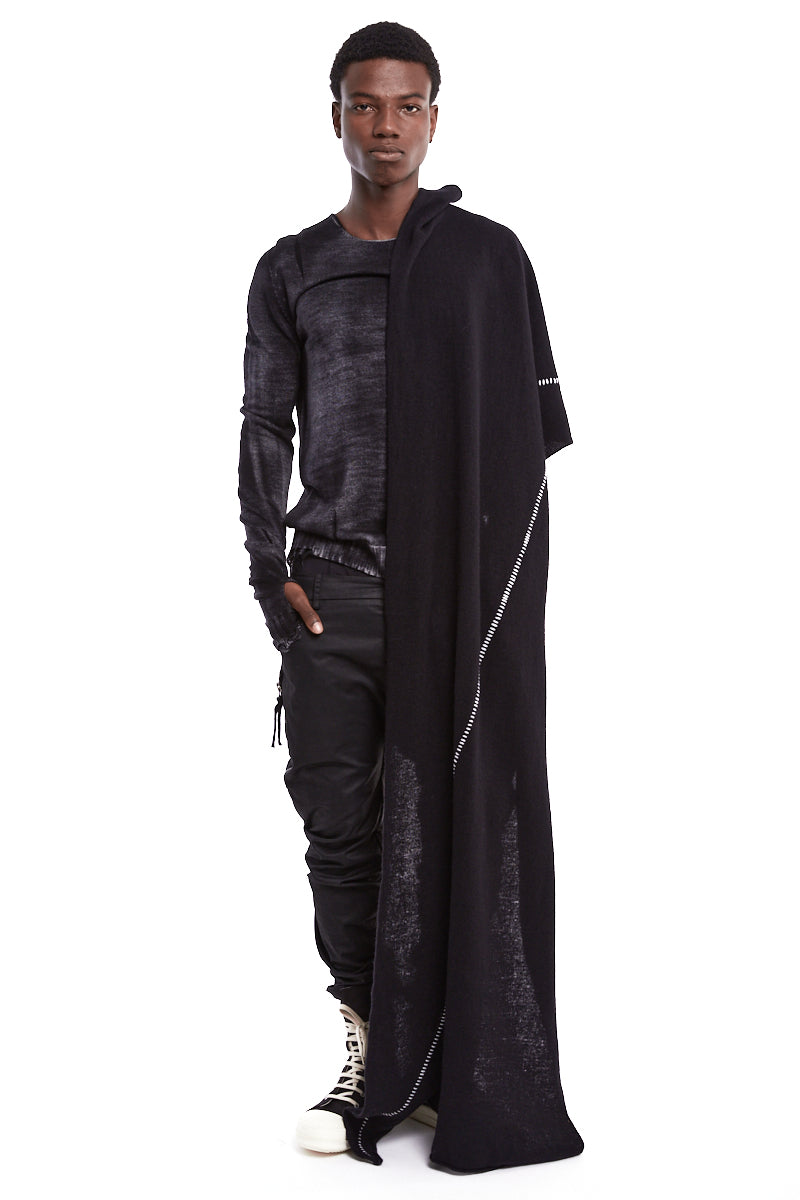 CONTRAST STITCHING CASHMERE BLEND SCARF