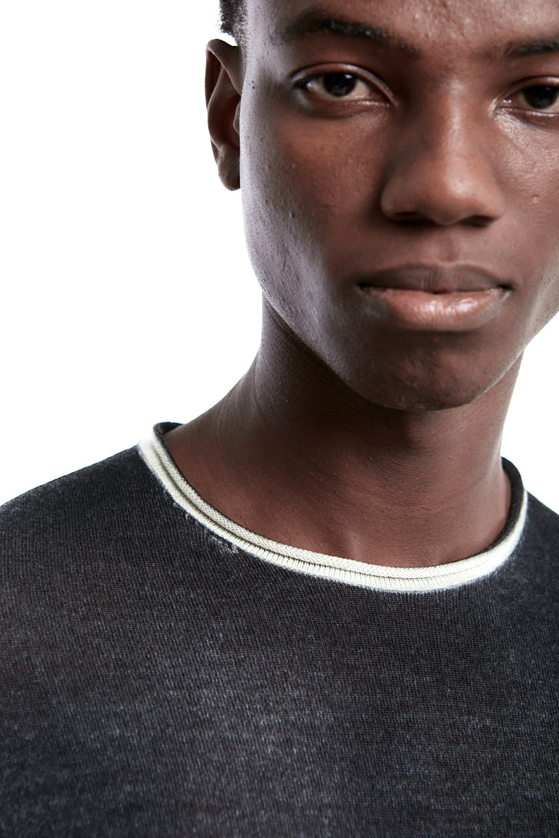 BLACK TAUPE SALT DYED JERSEY