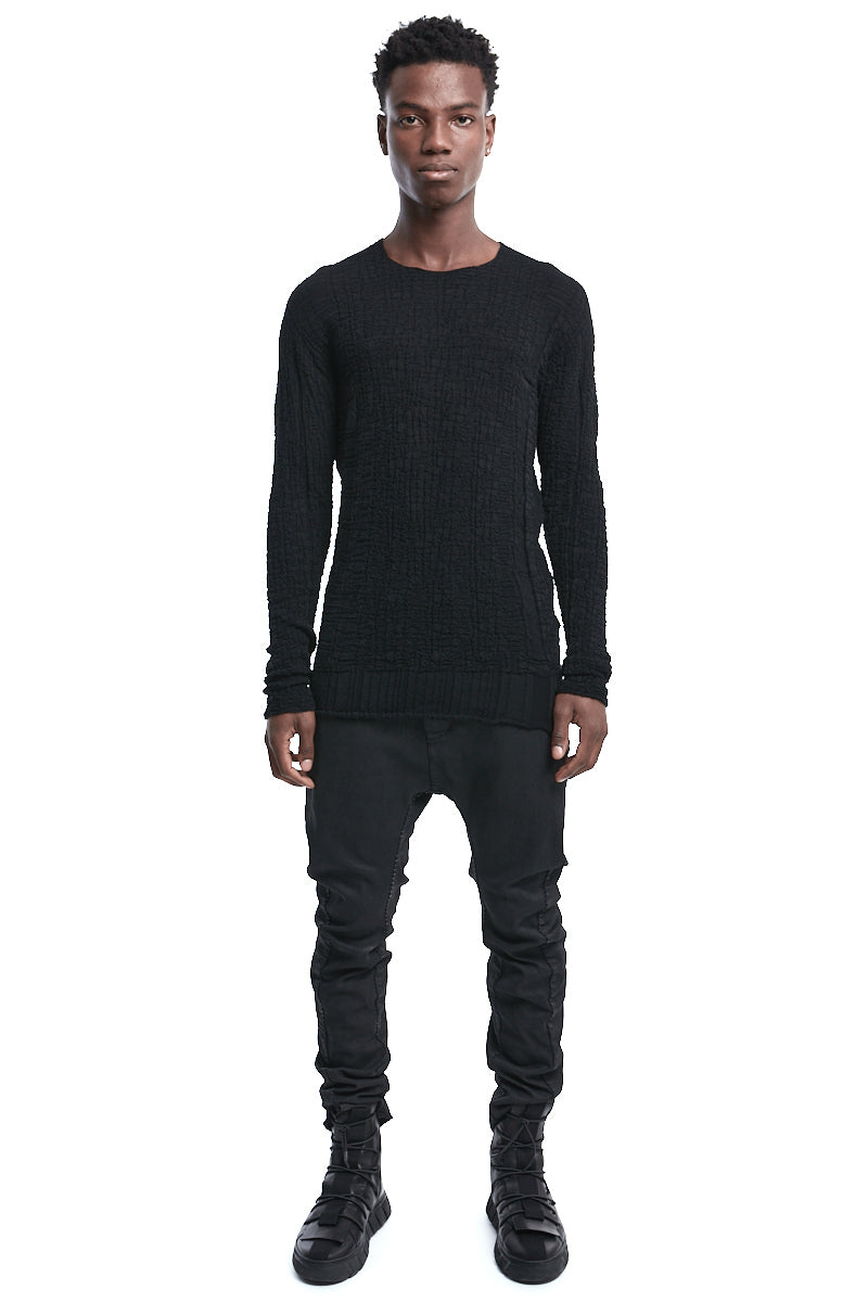 CRINKLED TEXTURE KNIT JERSEY