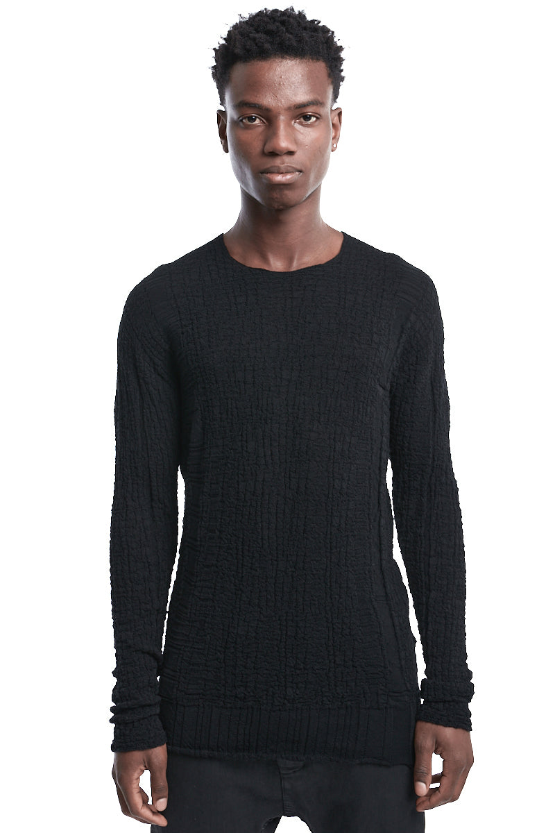 CRINKLED TEXTURE KNIT JERSEY