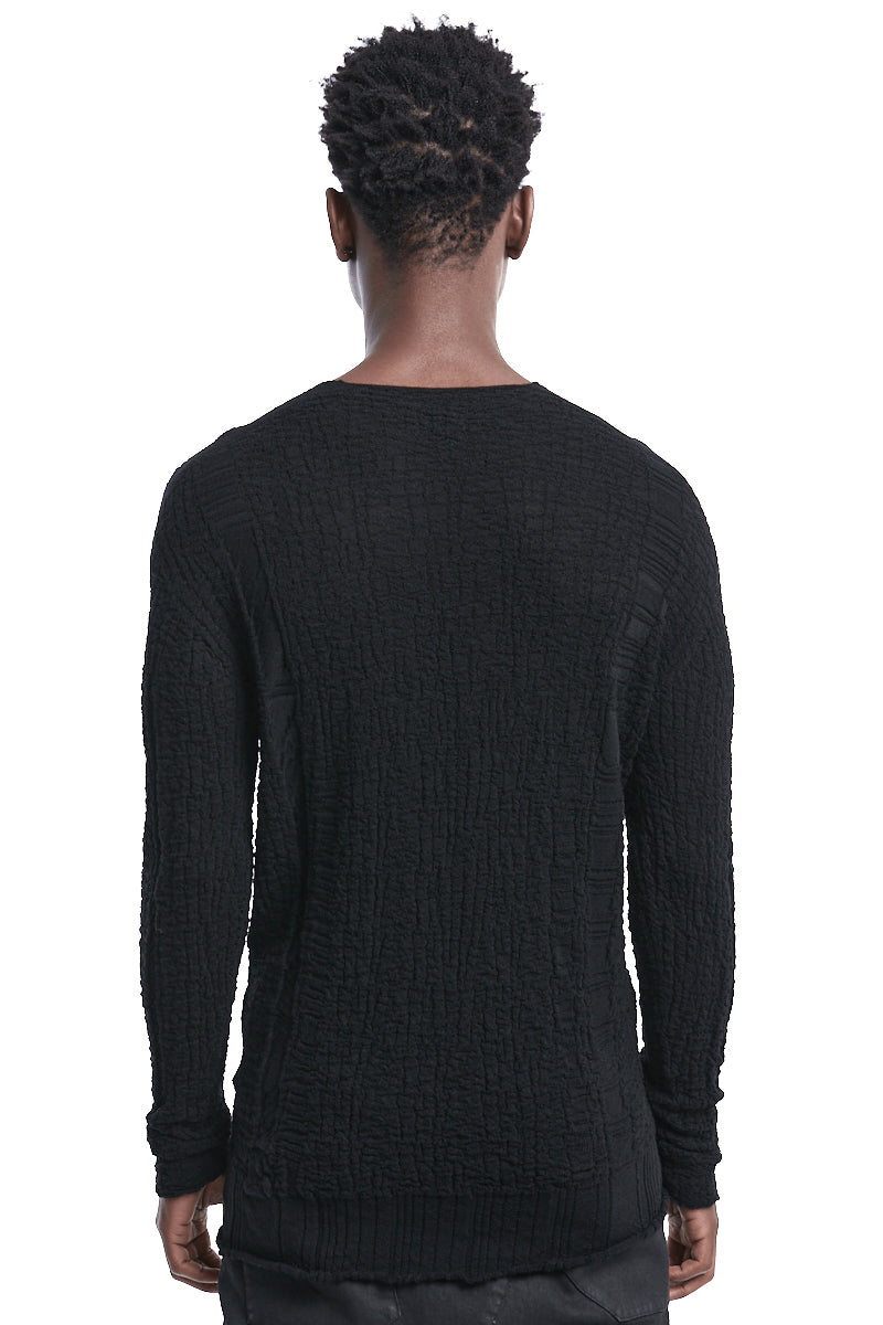 CRINKLED TEXTURE KNIT JERSEY