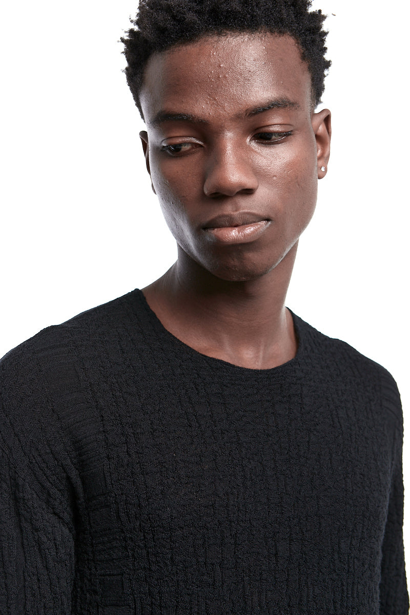 CRINKLED TEXTURE KNIT JERSEY