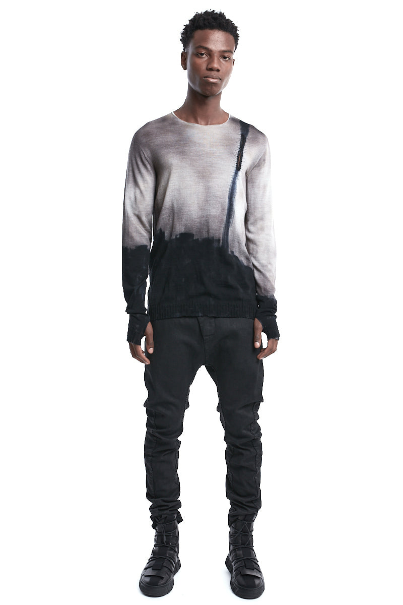 TAUPE BLACK HAND DYED JERSEY