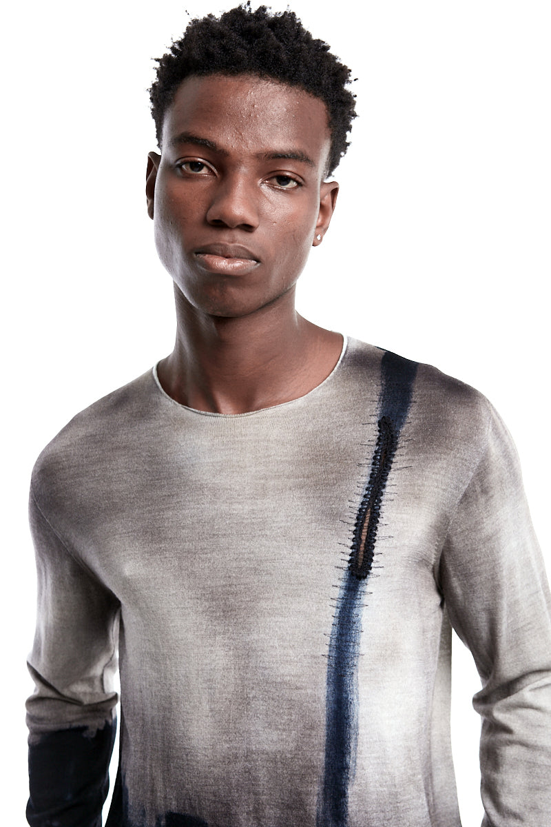 TAUPE BLACK HAND DYED JERSEY