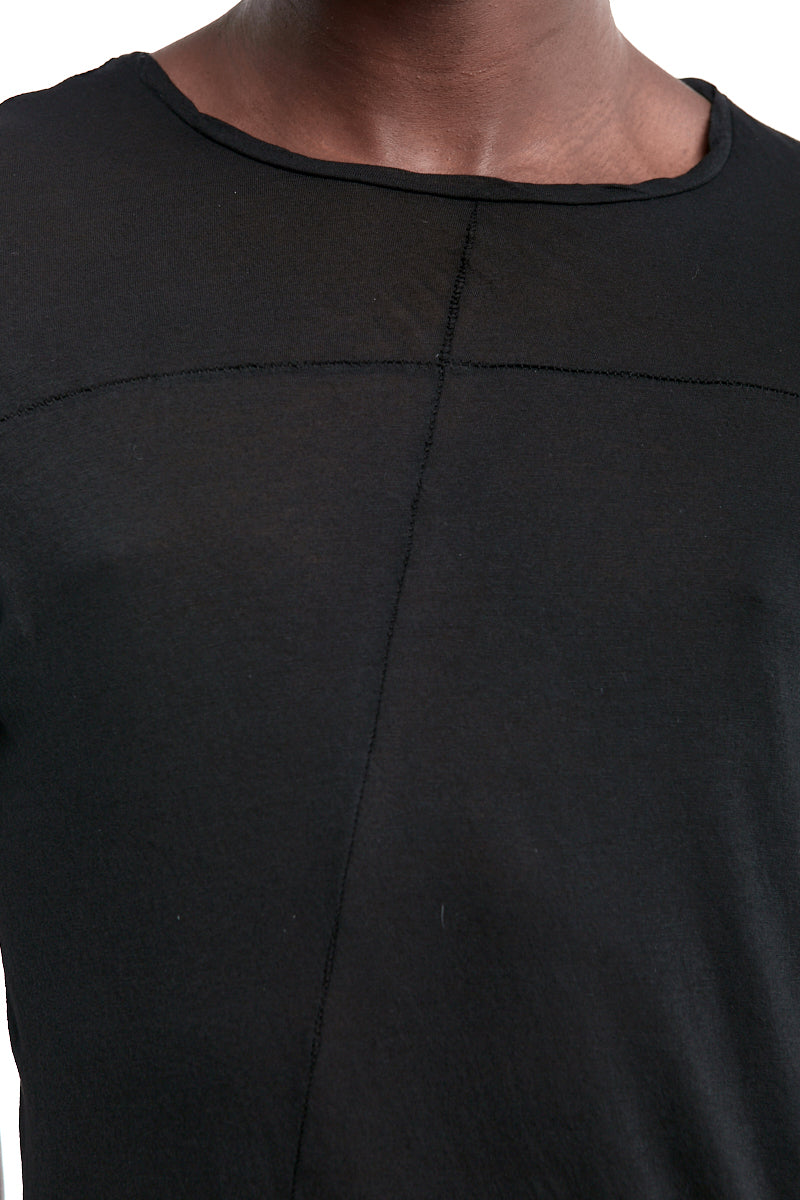 BLACK LIGHTWEIGHT STITCHING TEE