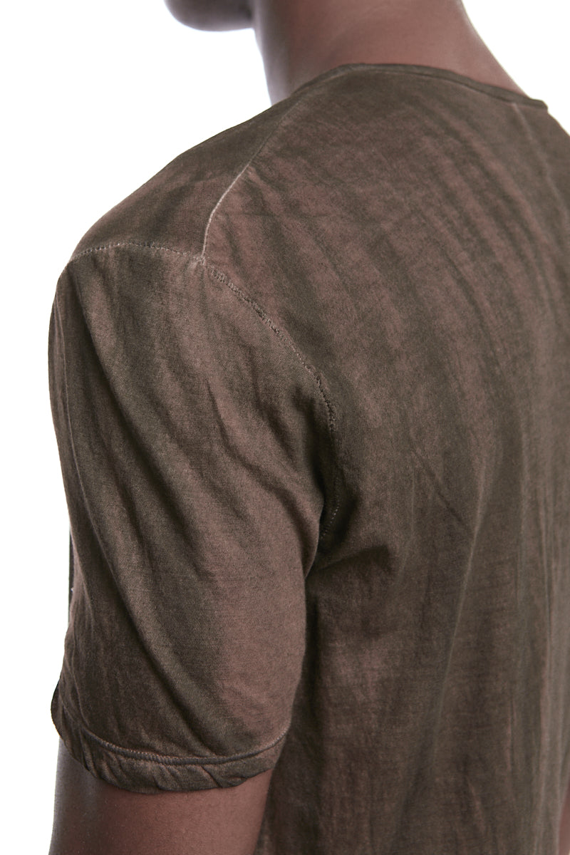 BROWN DISSOLVE LIGHTWEIGHT STITCHING TEE