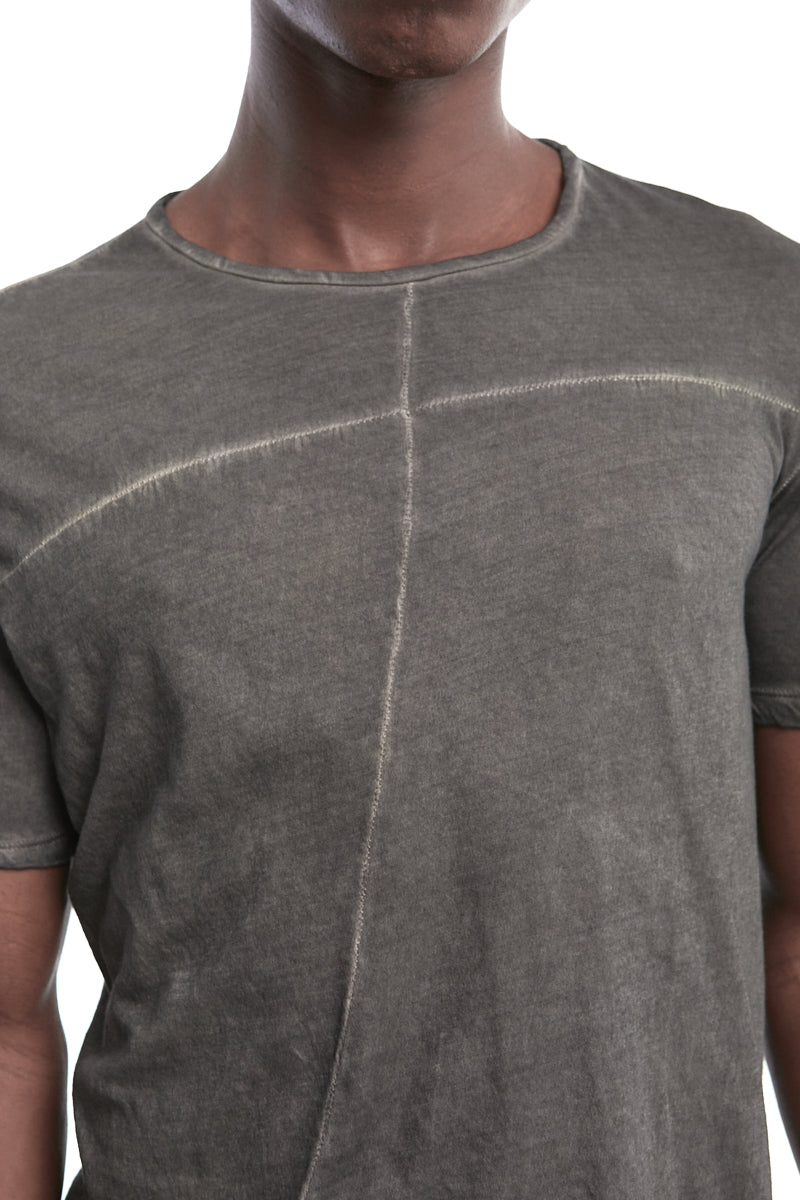 GREY RESIN LIGHTWEIGHT STITCHING TEE
