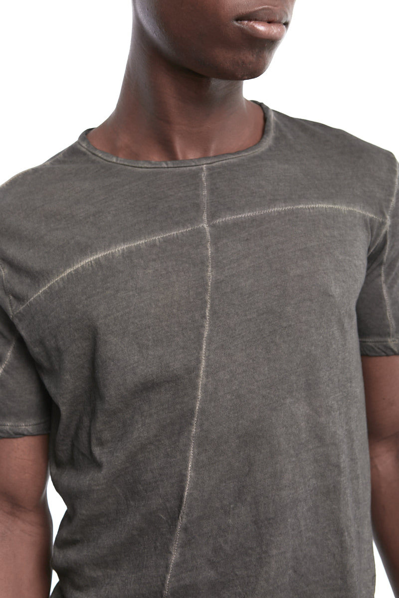 GREY RESIN LIGHTWEIGHT STITCHING TEE