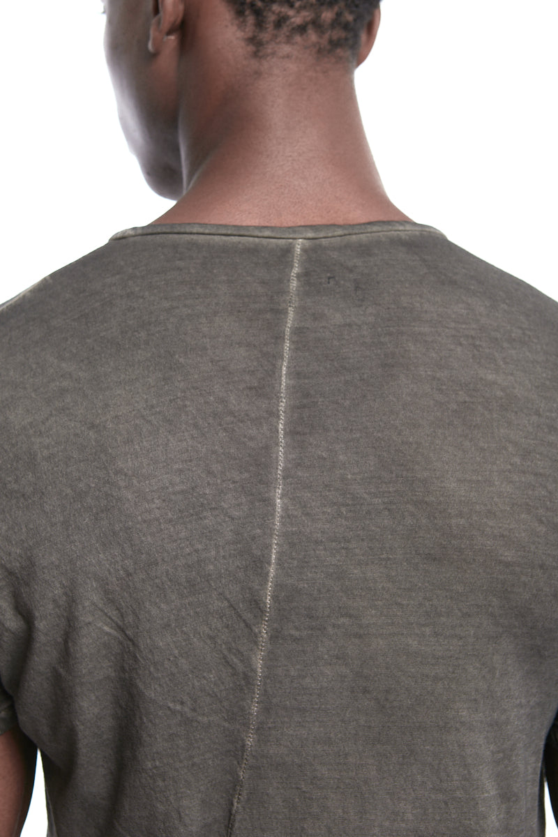 GREY RESIN LIGHTWEIGHT STITCHING TEE