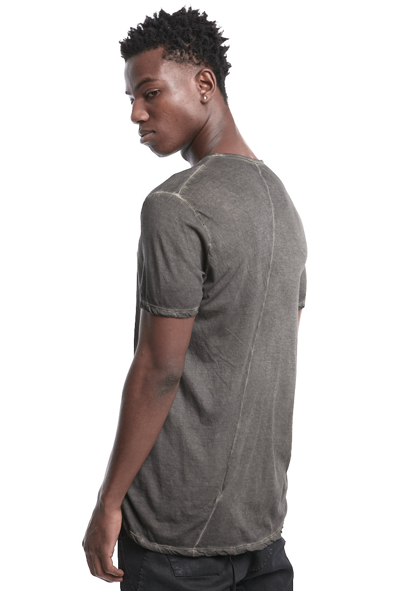 GREY RESIN LIGHTWEIGHT STITCHING TEE