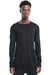 BLACK LIGHTWEIGHT STITCHING L/S TOP
