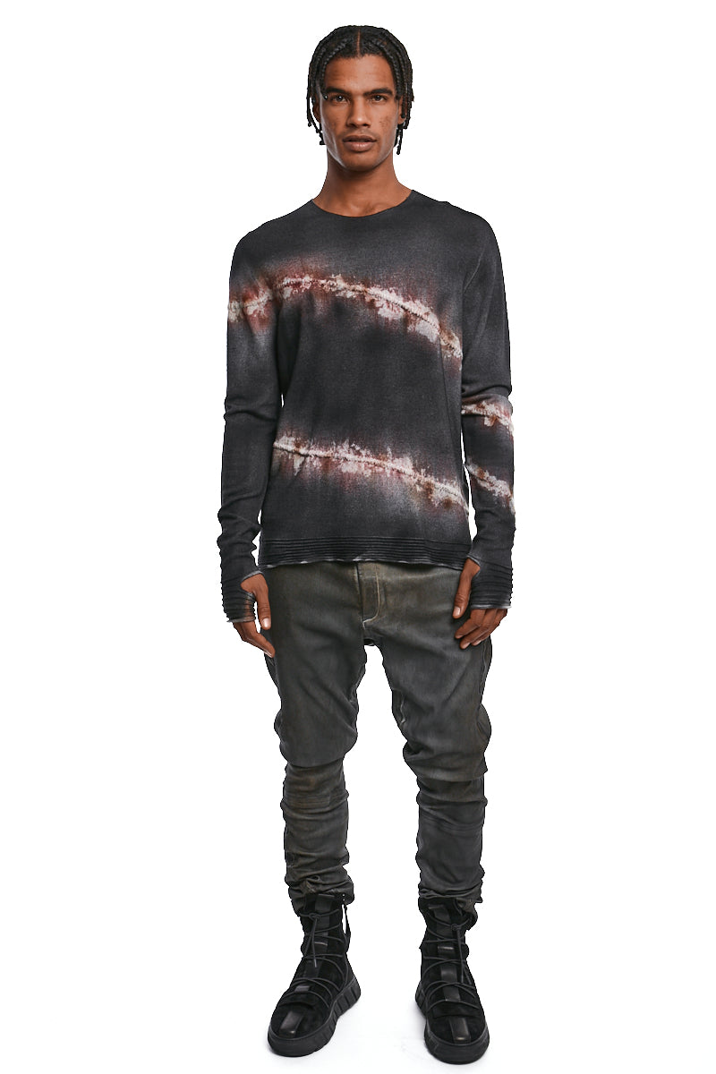 ANTILOP BORDEAUX SCAR EMBROIDERED KNIT JERSEY