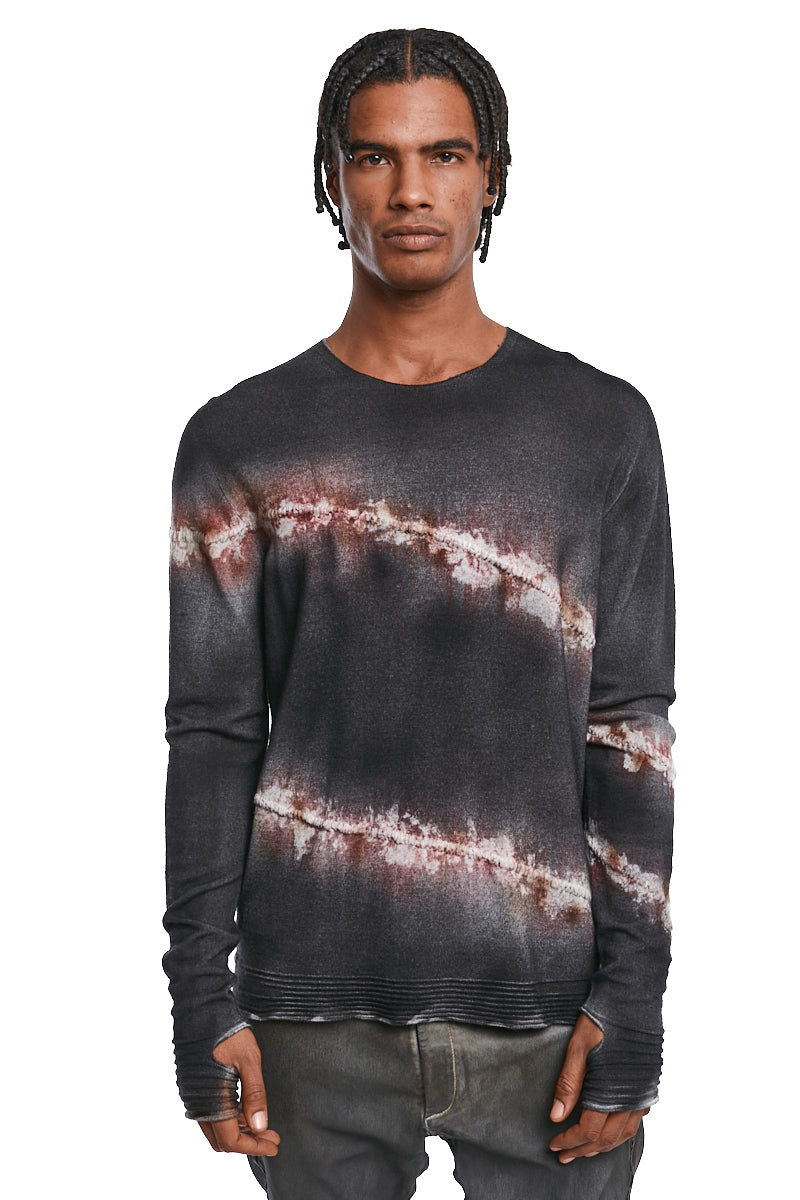 ANTILOP BORDEAUX SCAR EMBROIDERED KNIT JERSEY