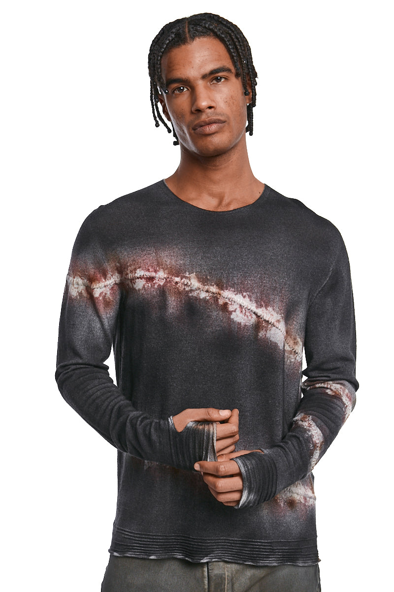 ANTILOP BORDEAUX SCAR EMBROIDERED KNIT JERSEY
