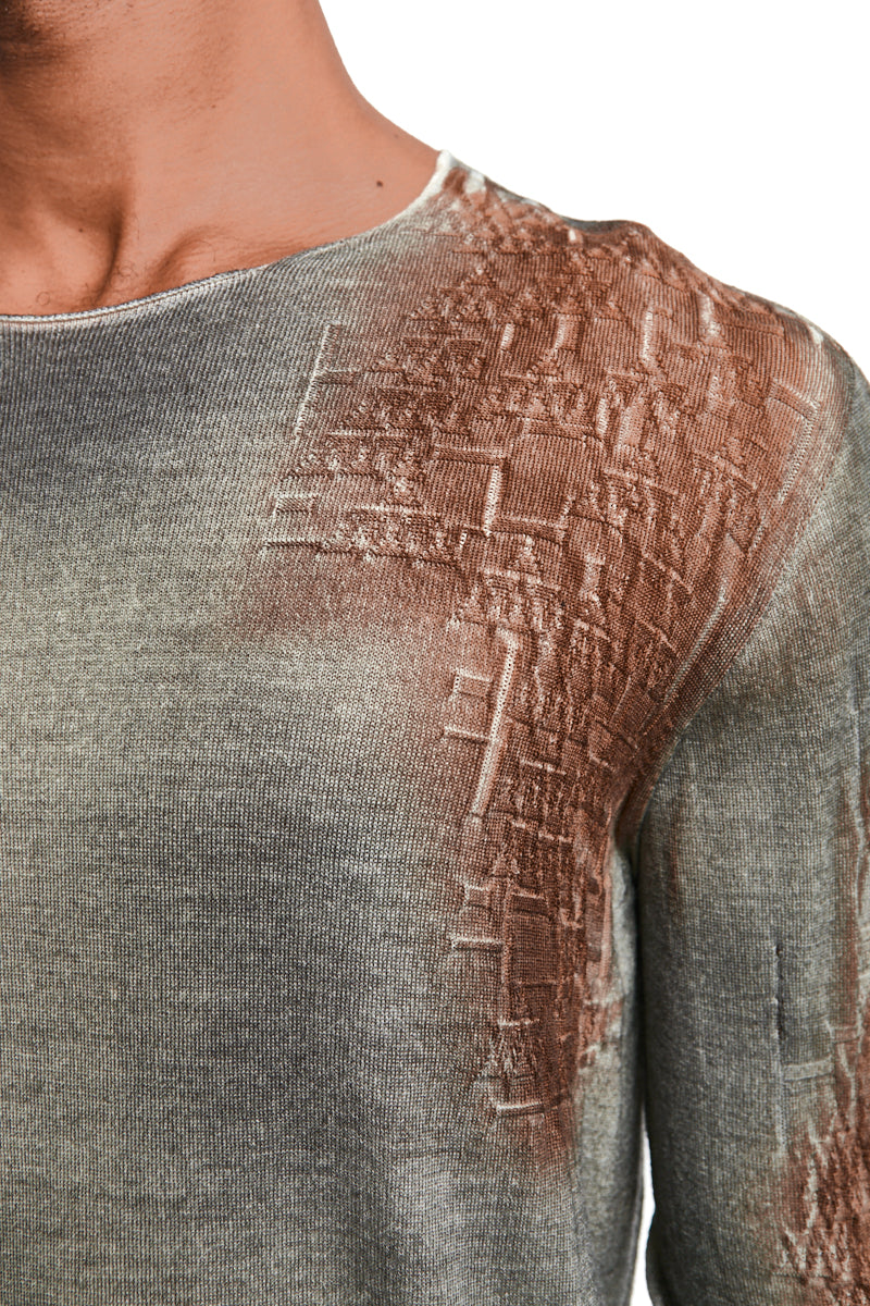 BLACK ANTILOP SPRAYED KNIT JERSEY