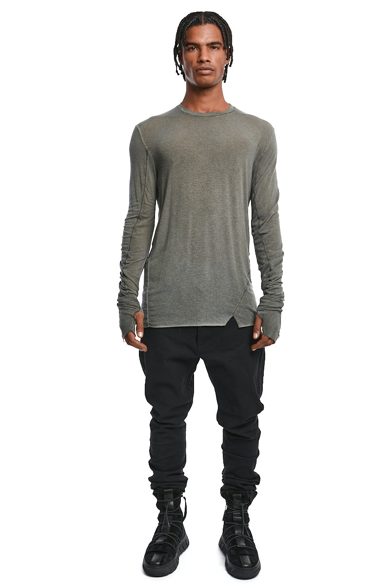 MILITARY RESIN MODAL CASHMERE LONGLINE TOP