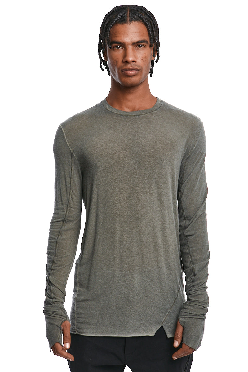 MILITARY RESIN MODAL CASHMERE LONGLINE TOP