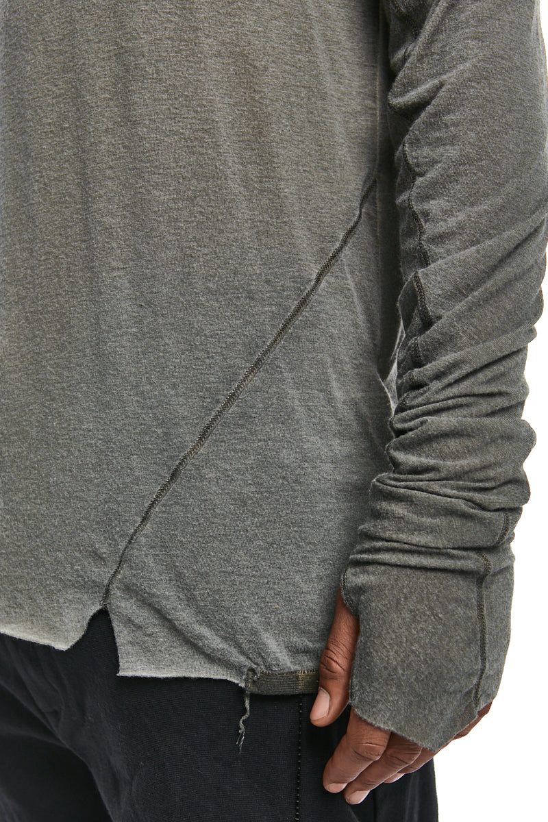 MILITARY RESIN MODAL CASHMERE LONGLINE TOP