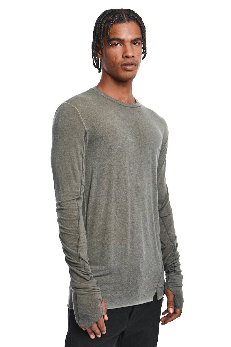 MILITARY RESIN MODAL CASHMERE LONGLINE TOP