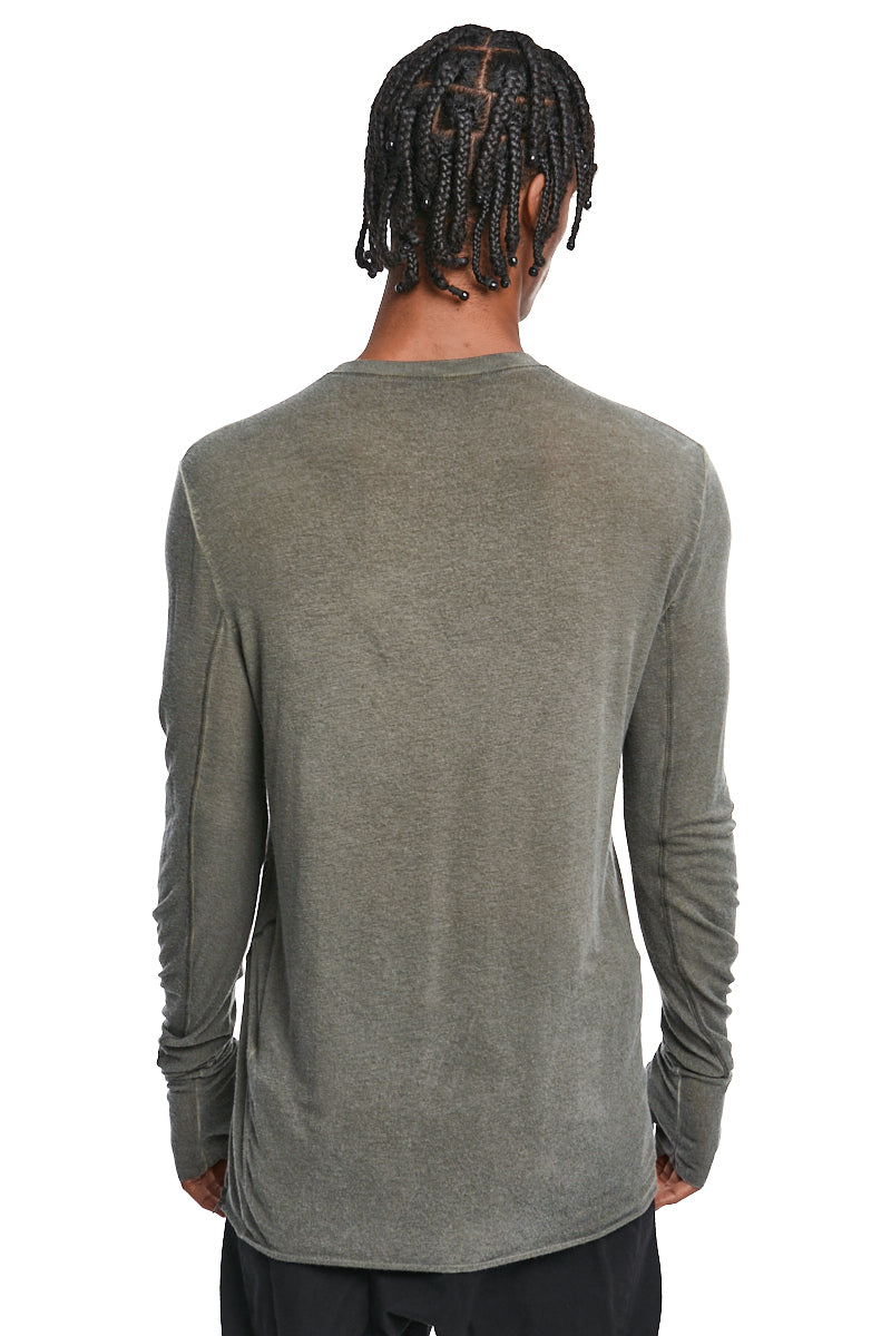 MILITARY RESIN MODAL CASHMERE LONGLINE TOP