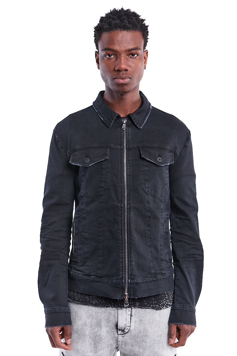 ZIPPED DENIM JACKET