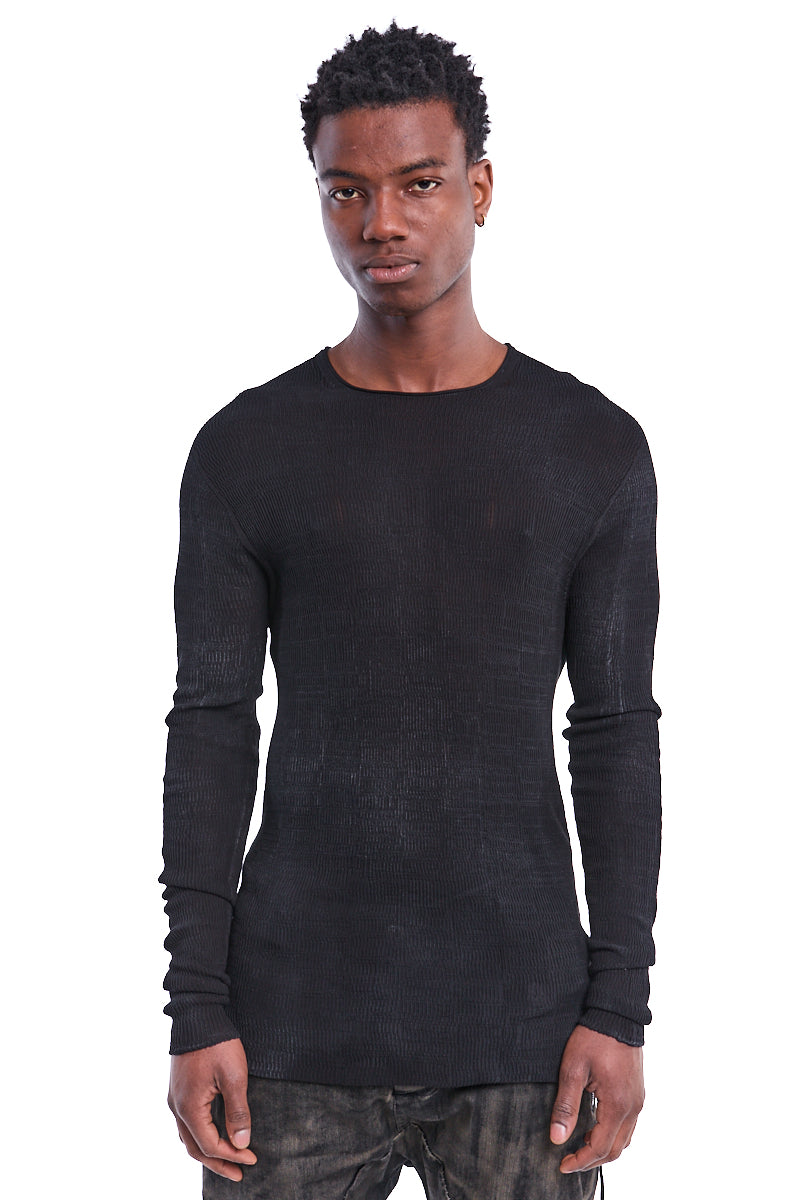 BLACK WRINKLED THIN COTTON TOP