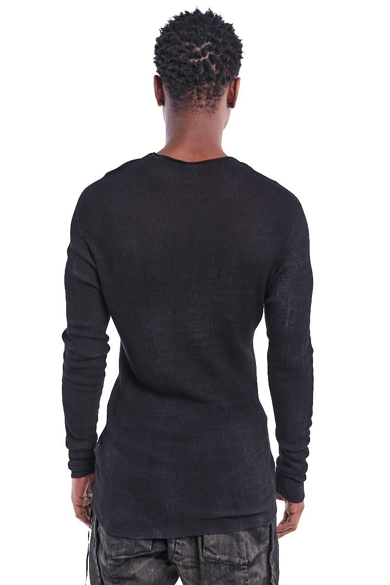 BLACK WRINKLED THIN COTTON TOP