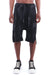 BLACK SPRAYED SIDE POCKET KNITTED SHORTS