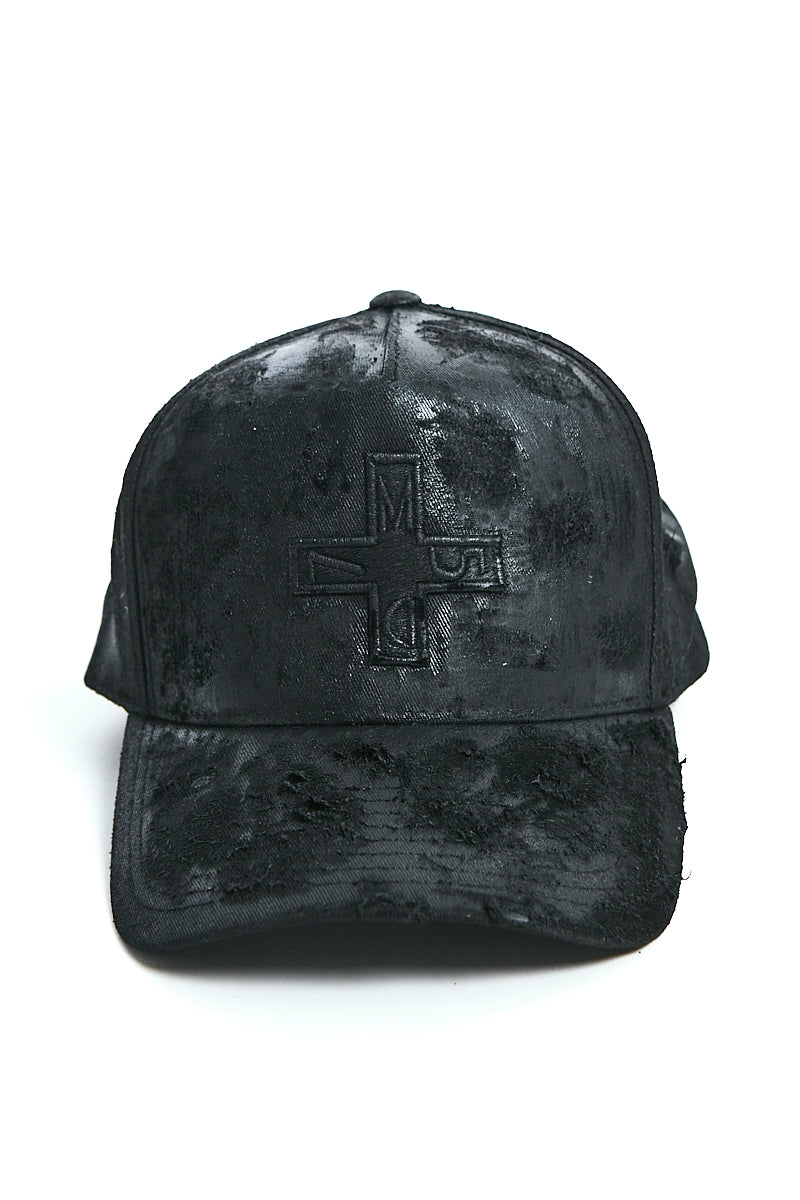 BLACK DISTRESSED CAP