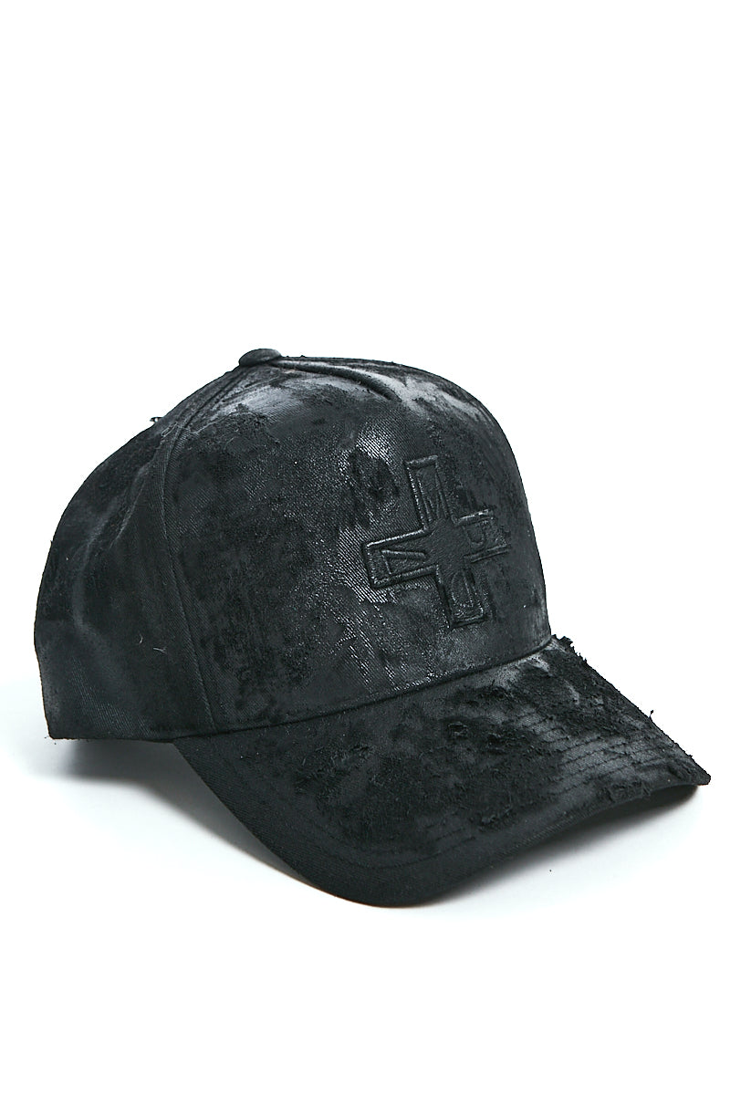 BLACK DISTRESSED CAP