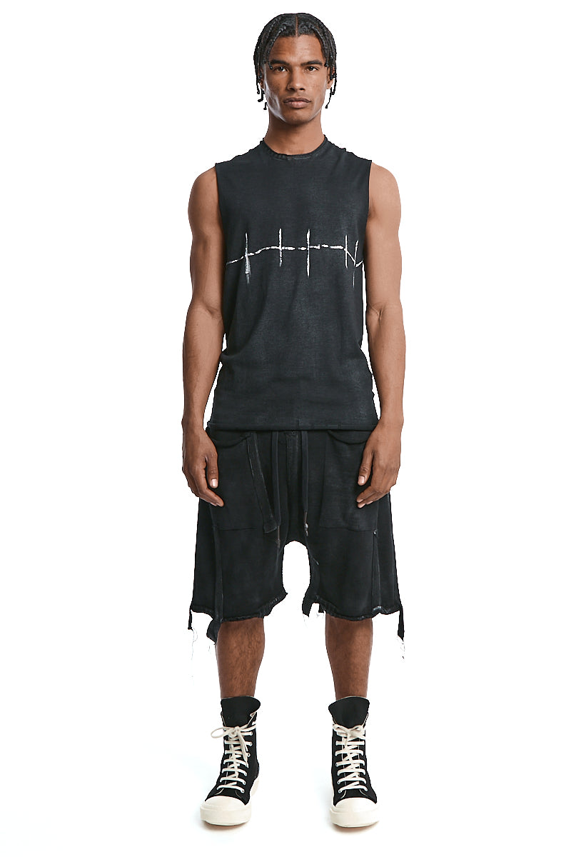 BLACK KNITTED SLEEVELESS TOP