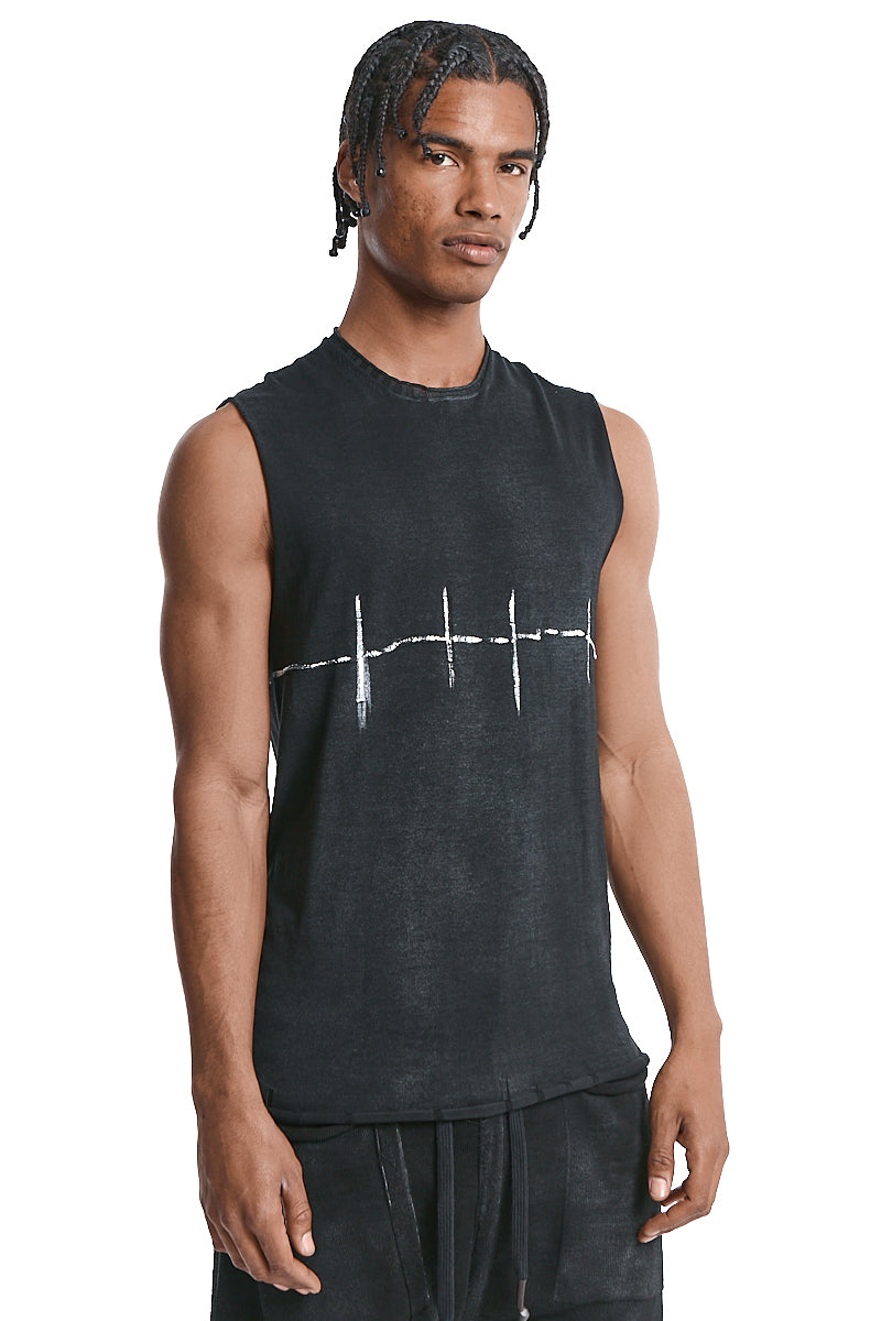 BLACK KNITTED SLEEVELESS TOP