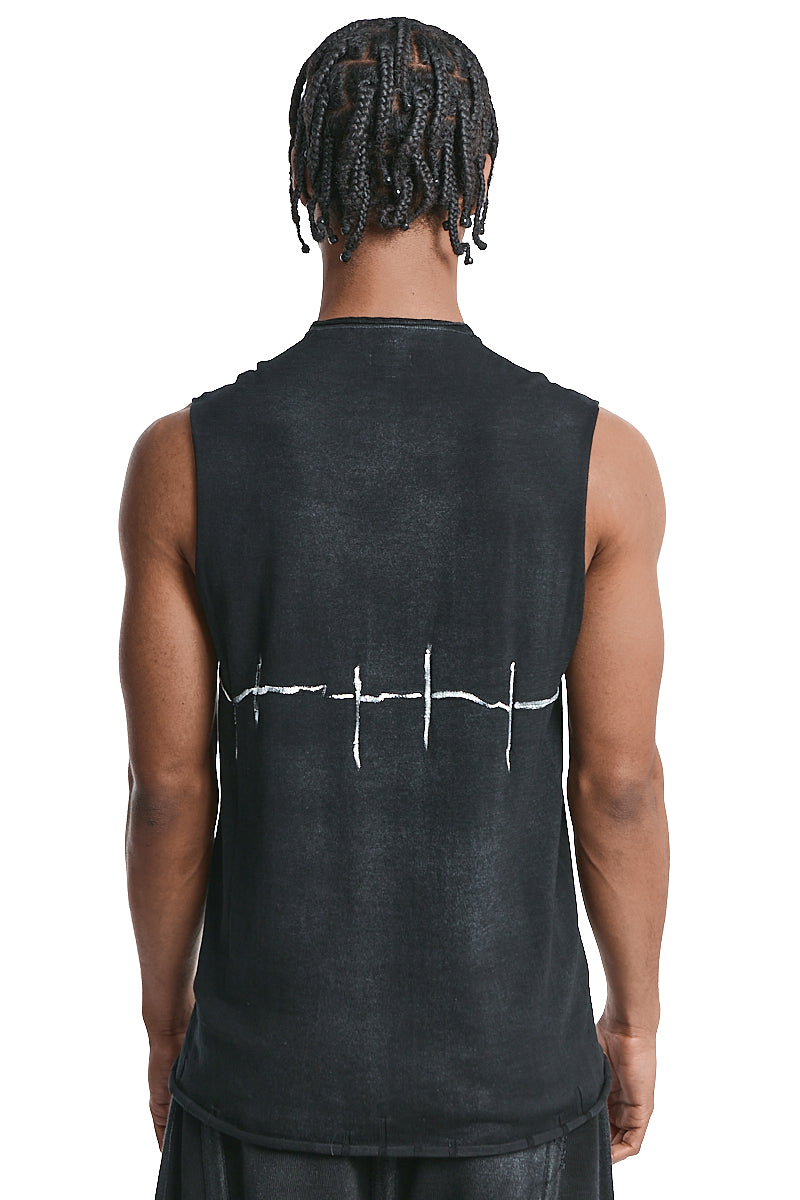 BLACK KNITTED SLEEVELESS TOP