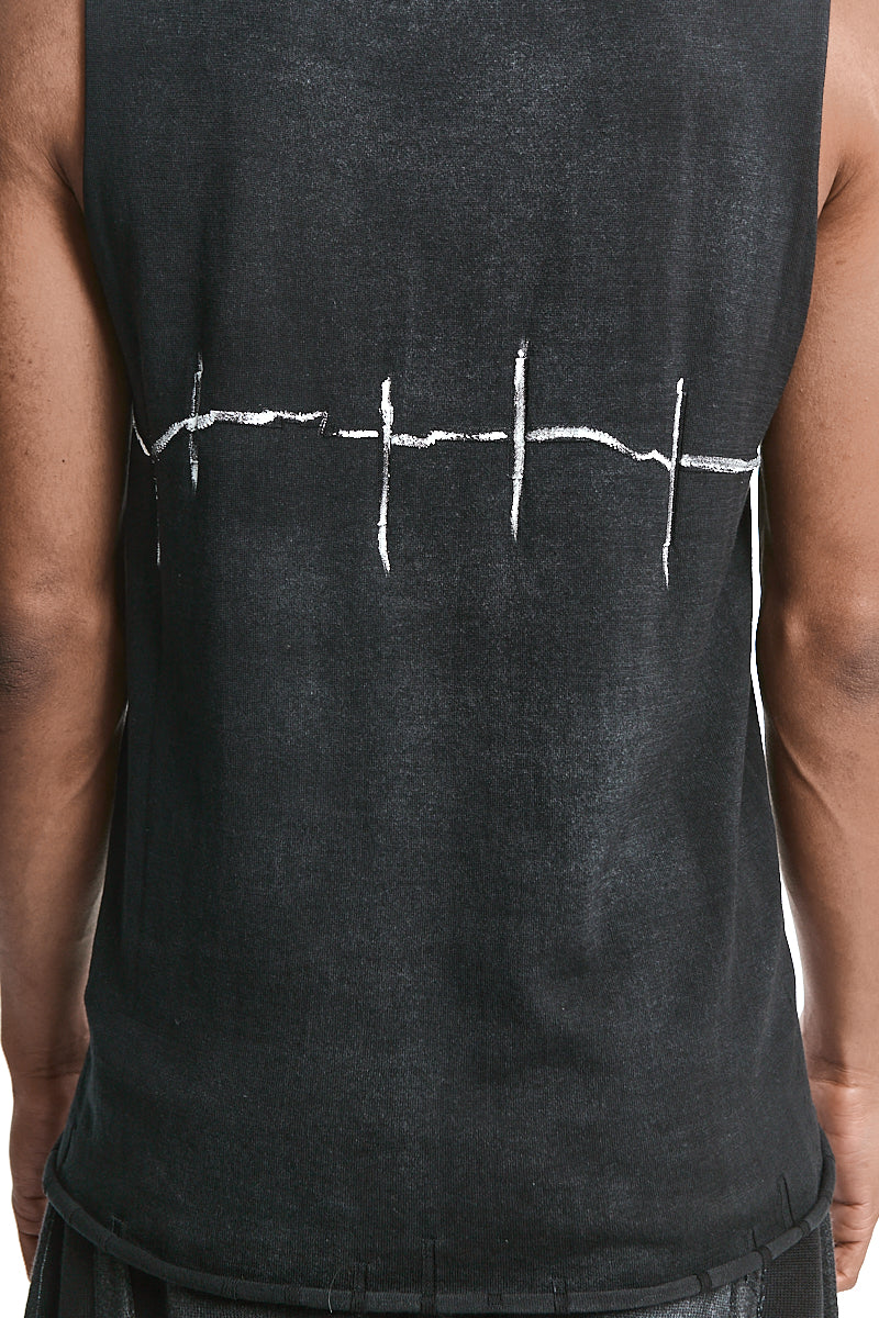 BLACK KNITTED SLEEVELESS TOP